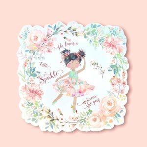 Ballerina Sparkle Die-Cut Placemat or Girl’s Room Decor 13” x 13” ($Firm)